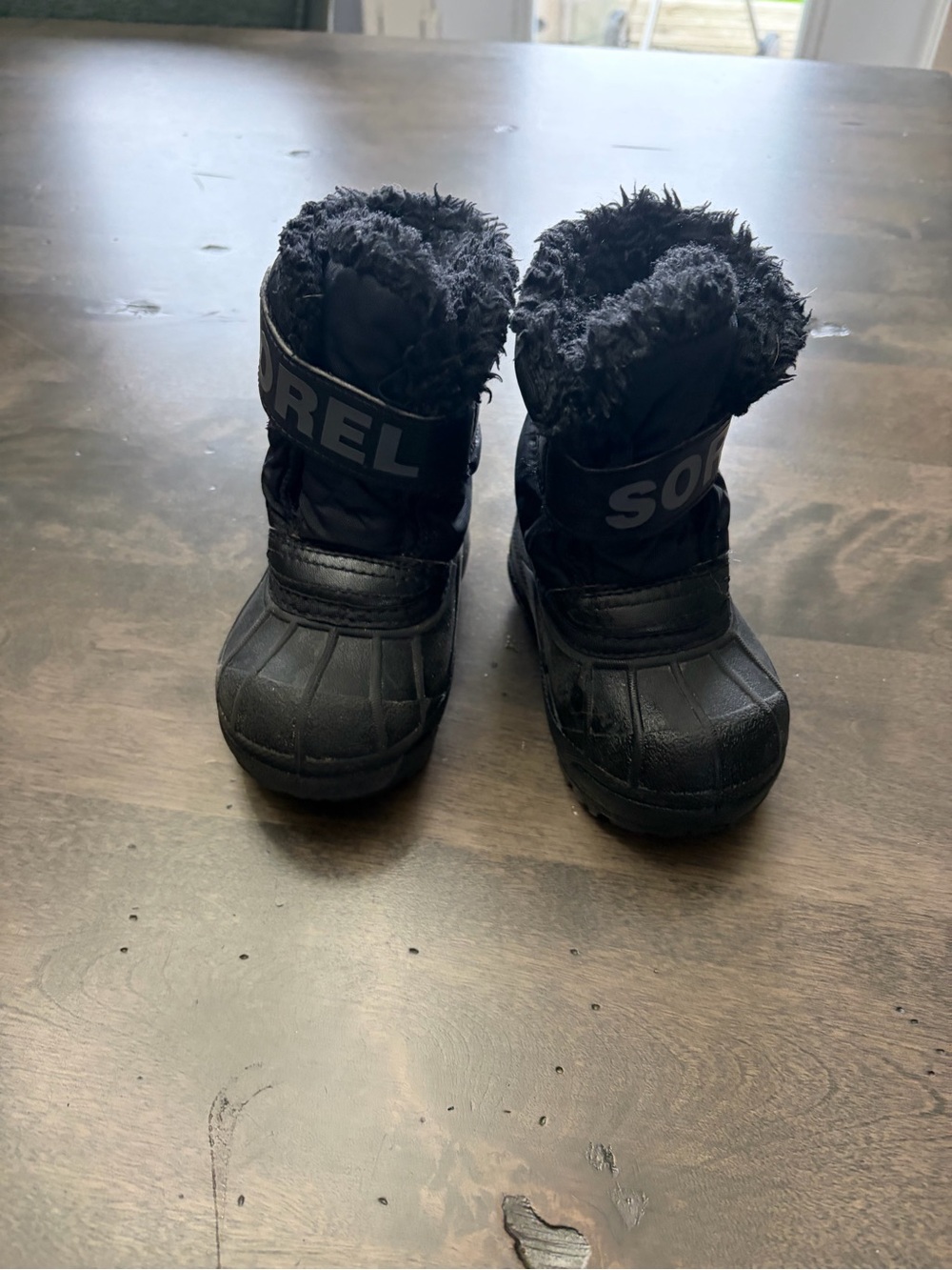 Sorel Kids Black Faux-Fur Winter Snow Boots